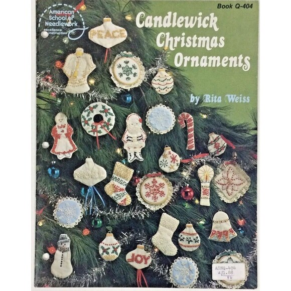 American School Needlework-Candlewick Embroidery Christmas Ornament Patterns '93 - Picture 1 of 7